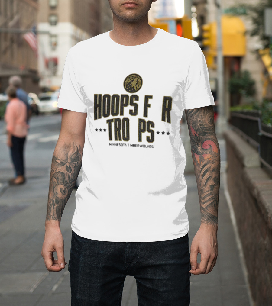 Minnesota Timberwolves Hoops For Troops NBA Basketball Support T-Shirt