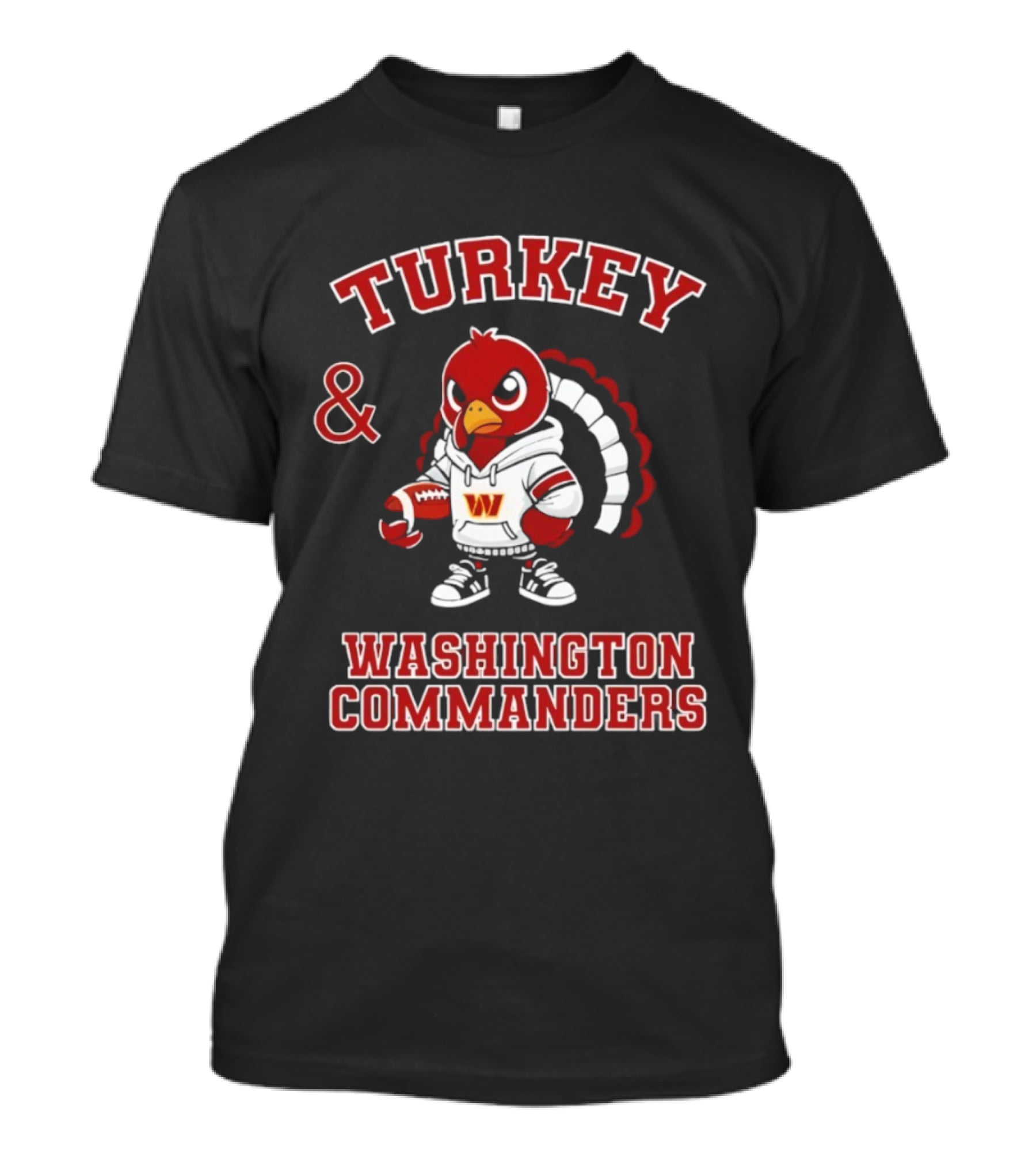 Turkey And Washington Commanders Football Thanksgiving NFL Fan Apparel T-Shirt