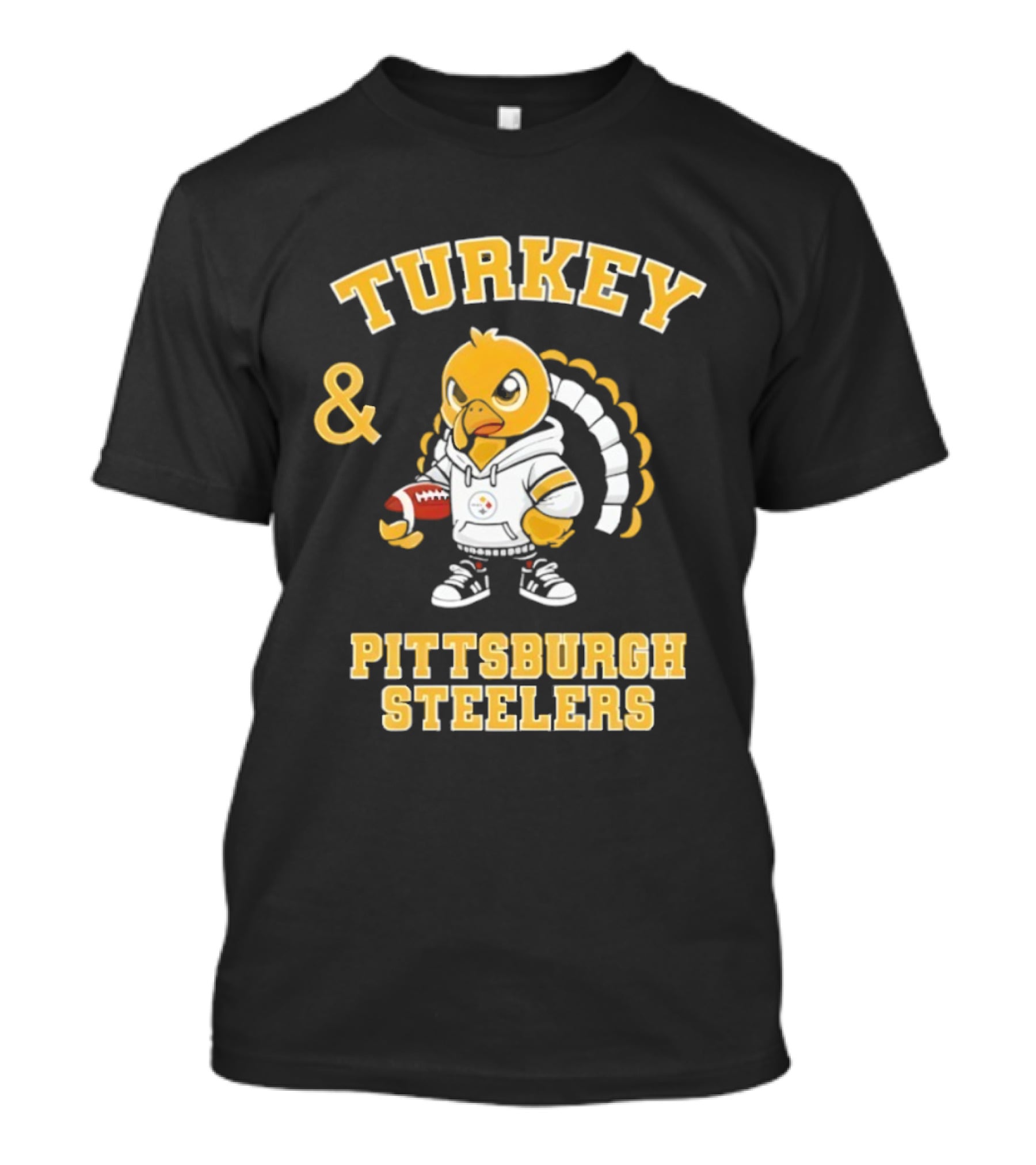 Turkey And Pittsburgh Steelers NFL Football Happy Thanksgiving T-Shirt