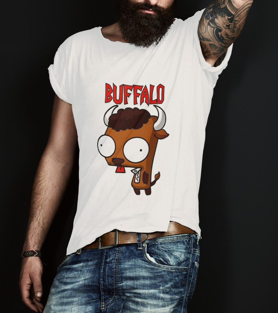 Buffalo Character With Horns And Big Eyes T-Shirt