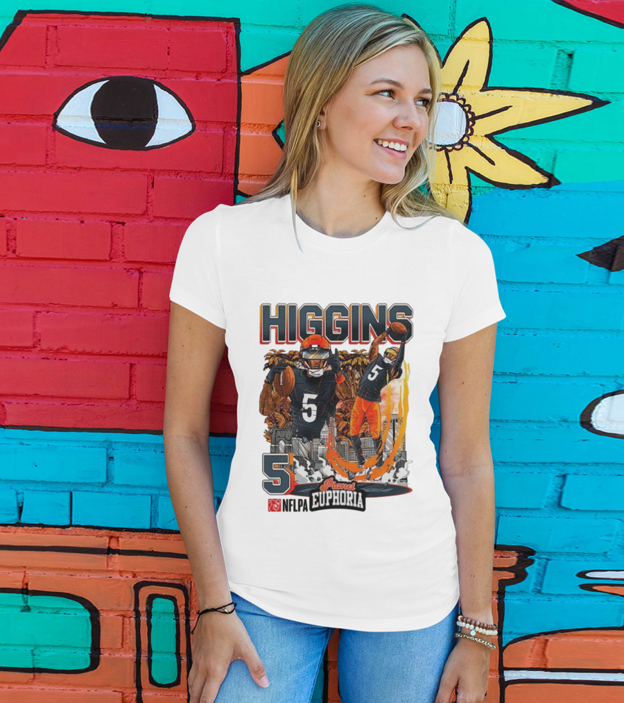 Higgins Cincinnati Number 5 Planet Euphoria Skyline Football T-Shirt