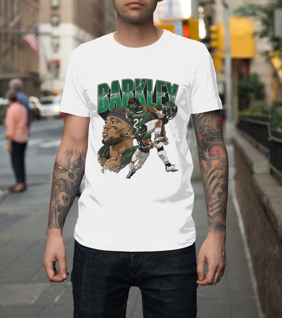 Barkley Saquon Football Player Signature Philadelphia Eagles T-Shirt