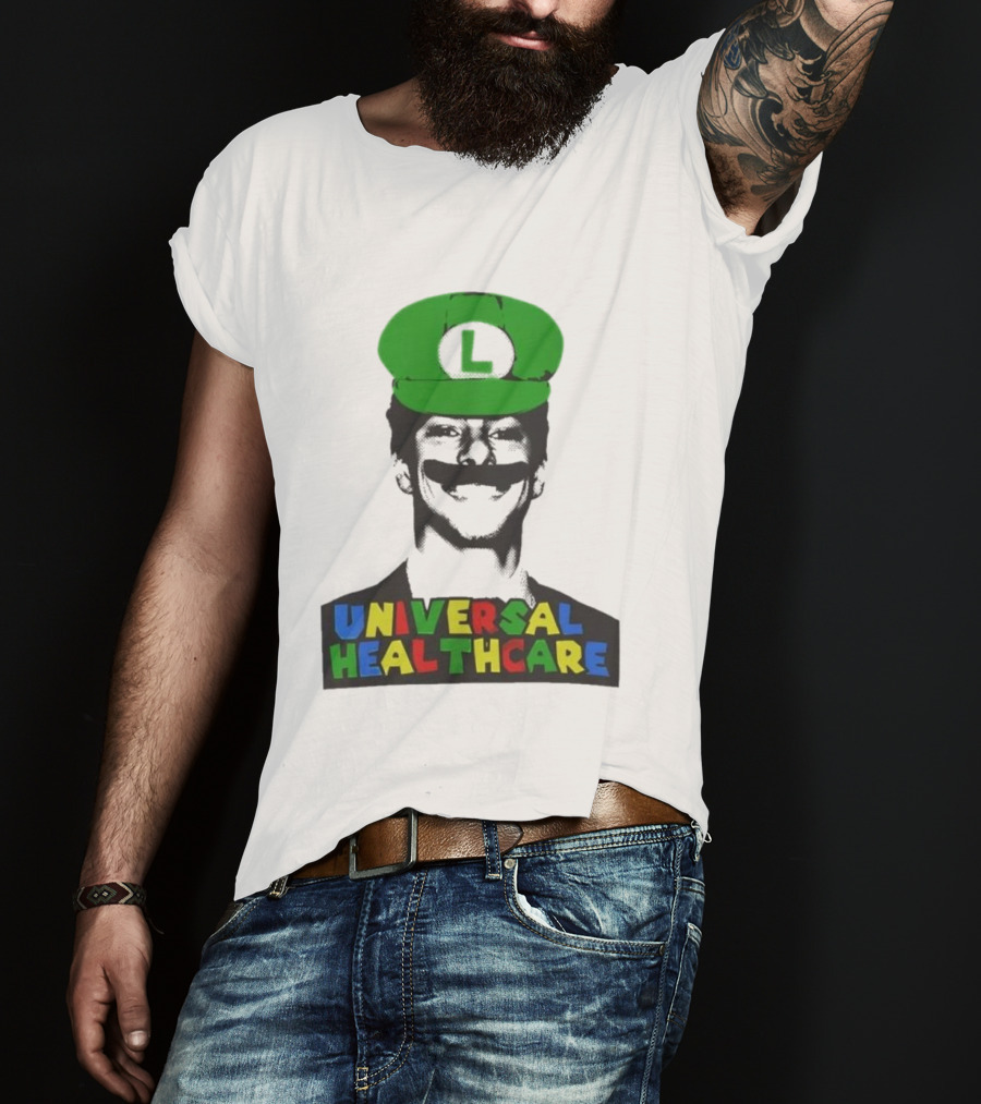 Luigi Mangione Universal Healthcare Mario Bros Green Hat T-Shirt