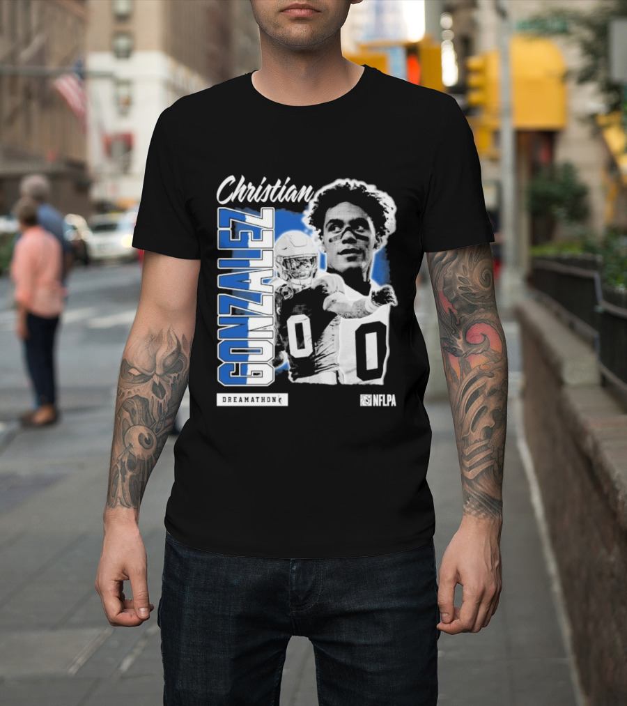Christian Gonzalez NFLPA Dreamathon Football Athlete T-Shirt