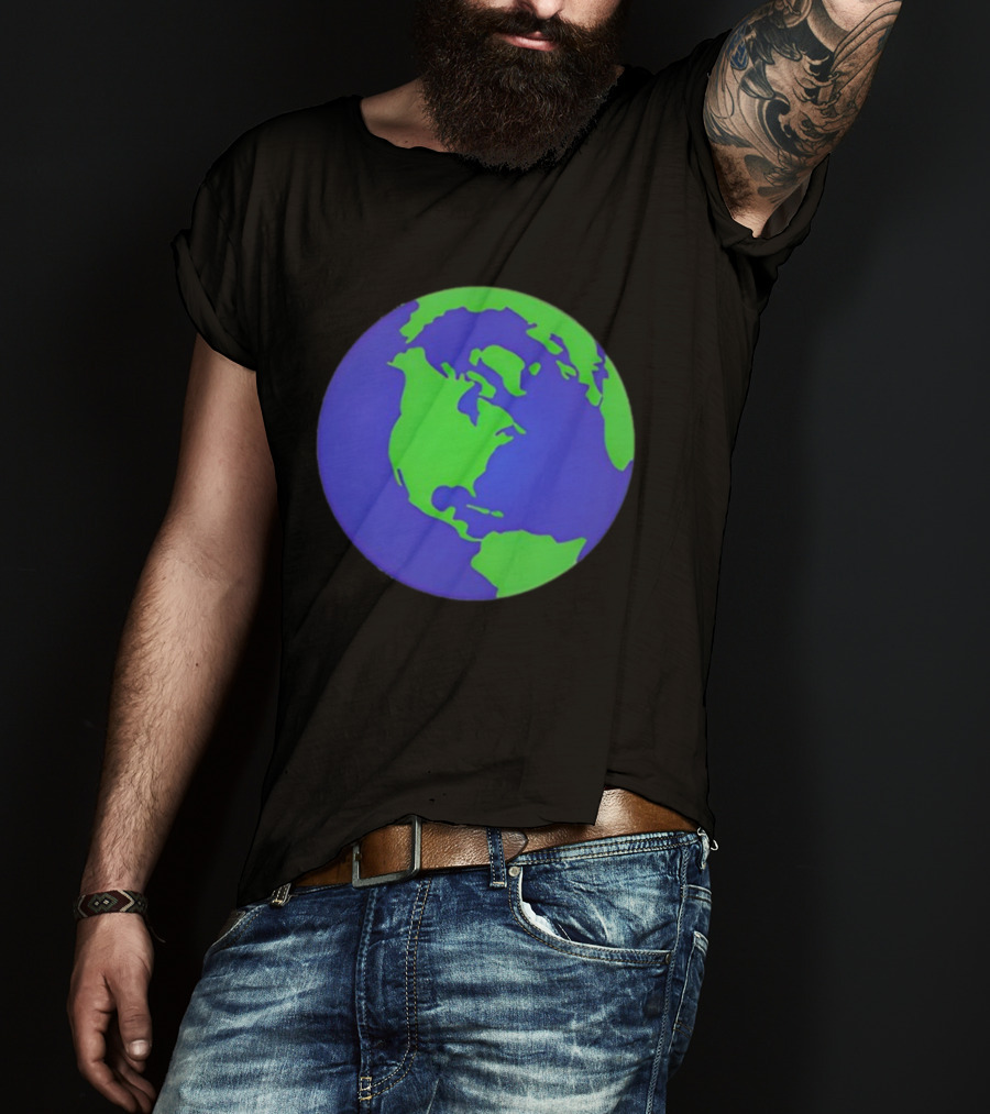 The Office Earth Globe Blue Green Map Design T-Shirt