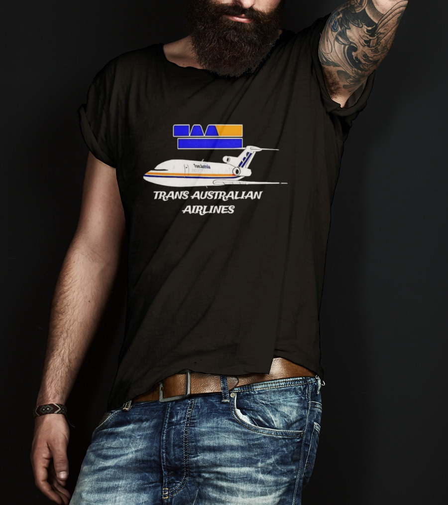 Trans Australian Airlines Classic Aviation Design Plane TAA Text Retro T-Shirt