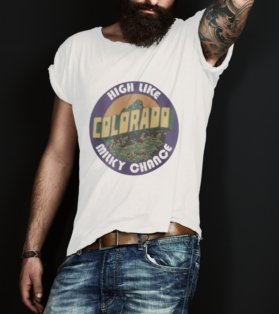 High Like Colorado Milky Chance Circular Mountain Design T-Shirt