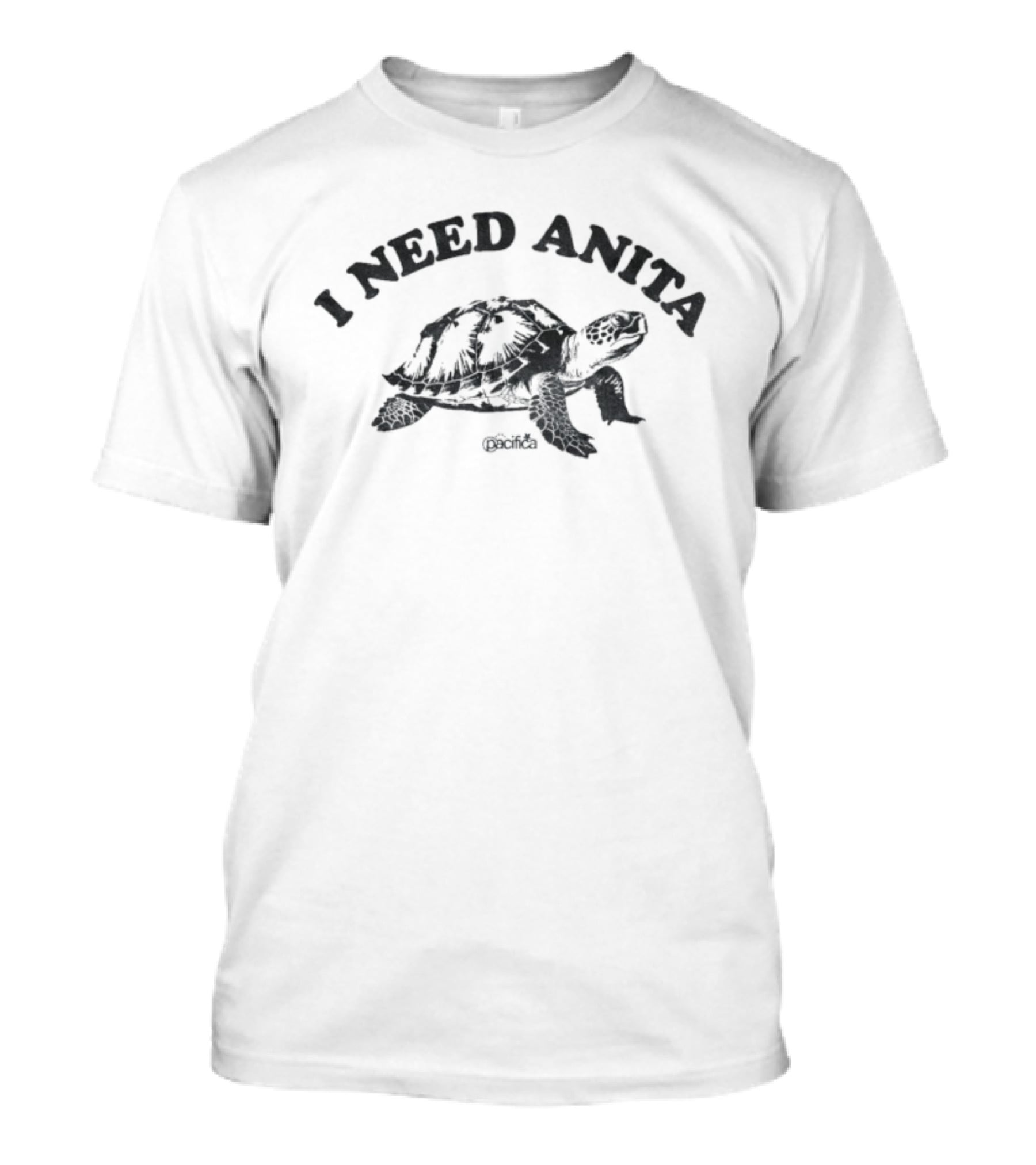 Pacifica I Need Anita Turtle Drawing Casual Wear T-Shirt