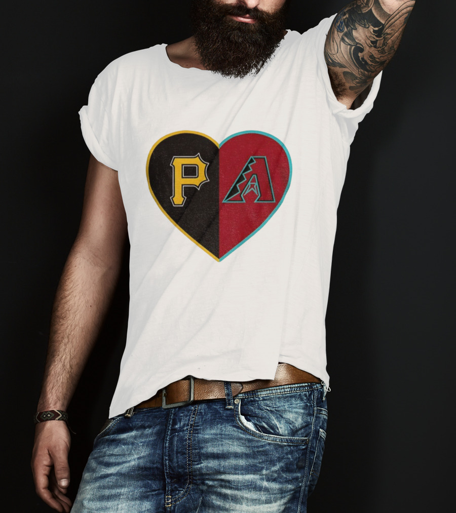 Pittsburgh Pirates Arizona Diamondbacks Split Heart Personalized T-Shirt