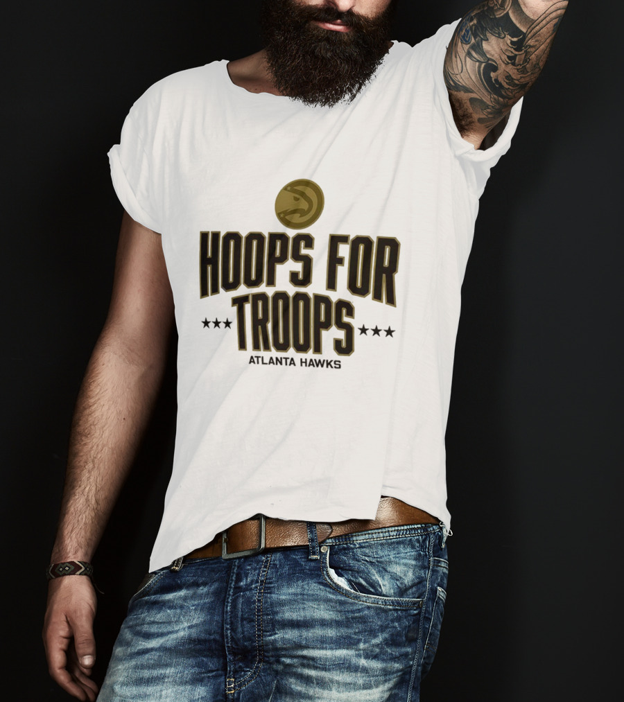 Atlanta Hawks Hoops For Troops Basketball Tribute T-Shirt