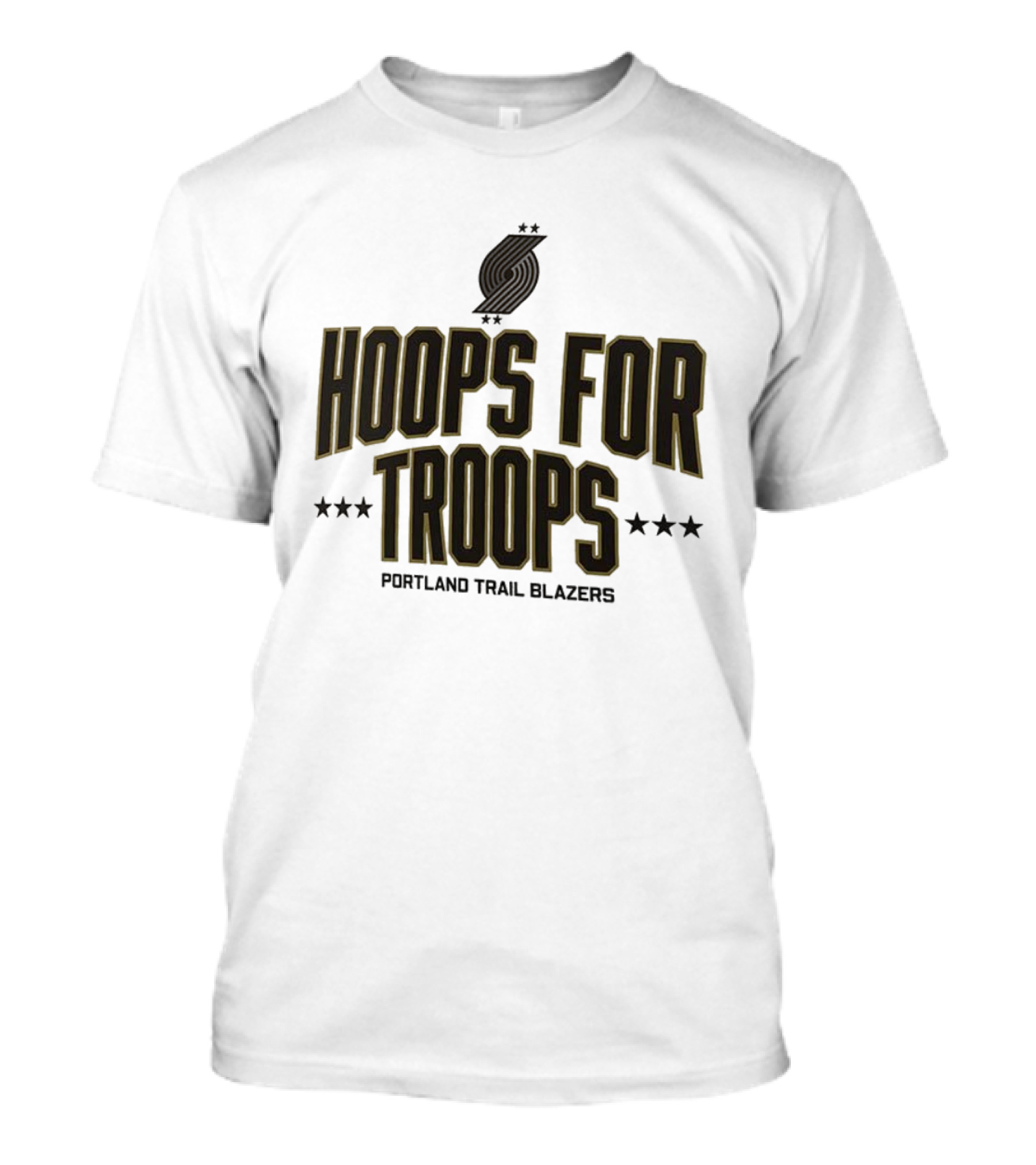 Portland Trail Blazers Hoops For Troops Team Tribute T-Shirt