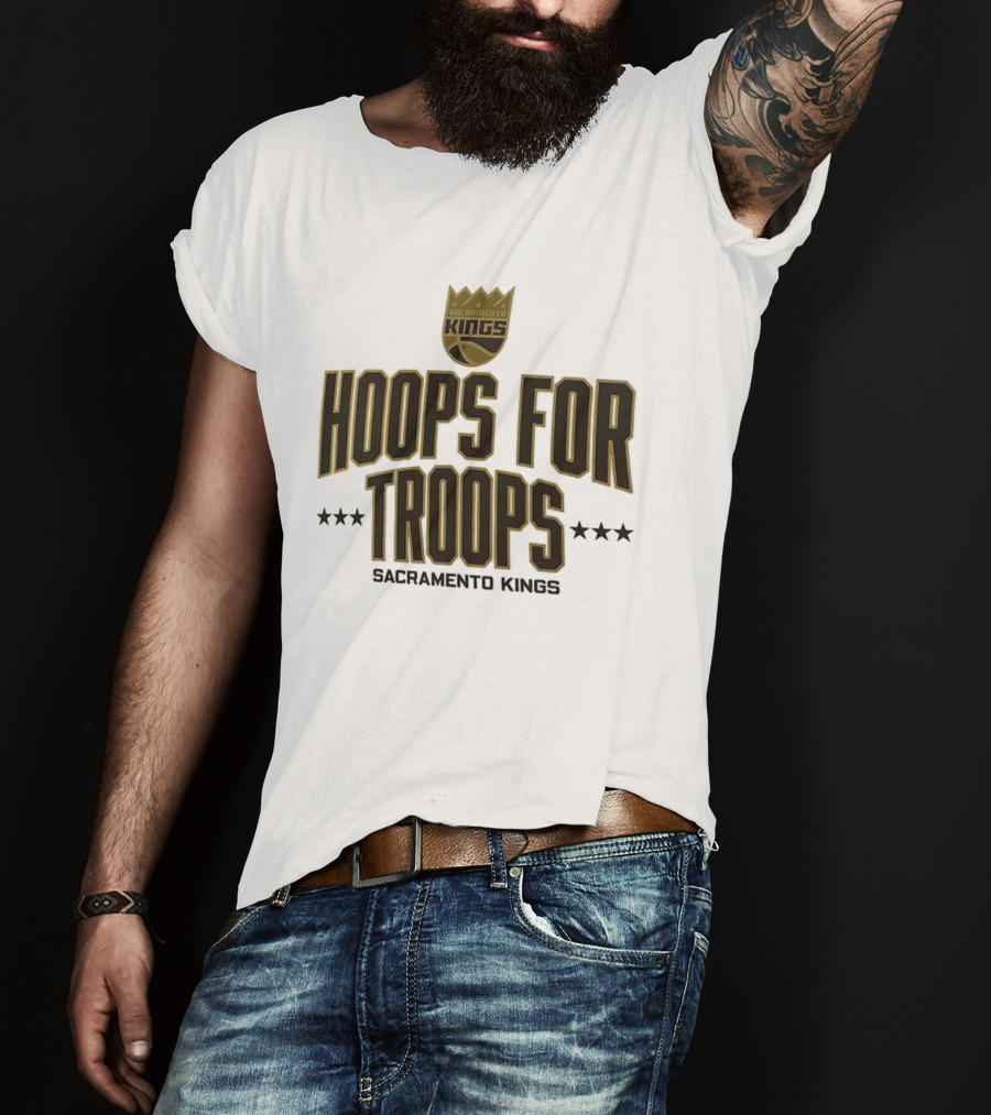 Sacramento Kings Hoops For Troops Basketball Support T-Shirt