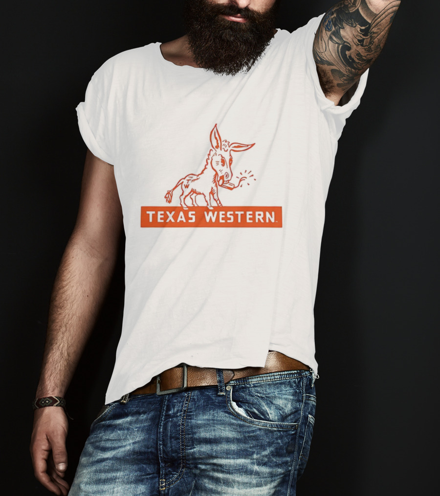 Texas Western Donkey Mascot Classic Vintage Style T-Shirt
