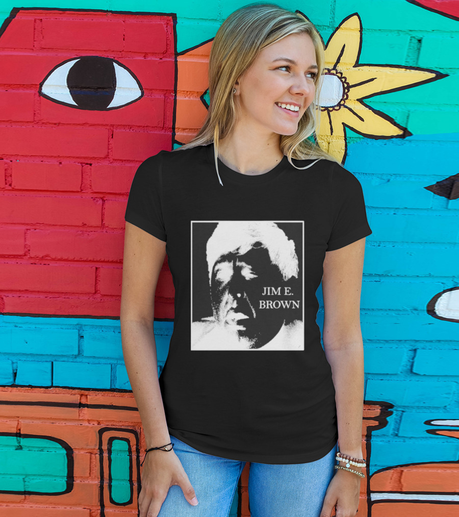 Jim E. Brown Face Monochrome High Contrast T-Shirt