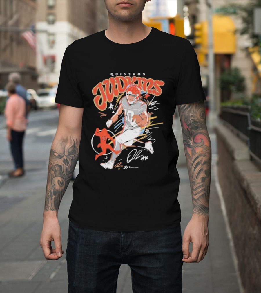 Quinshon Judkins Signature Scribble Art Cleveland Browns Football Number 4 T-Shirt