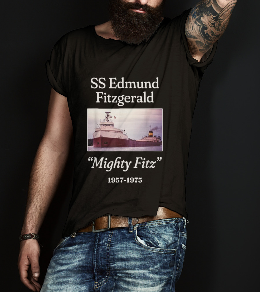 SS Edmund Fitzgerald Mighty Fitz 1957 1975 Ship Image T-Shirt