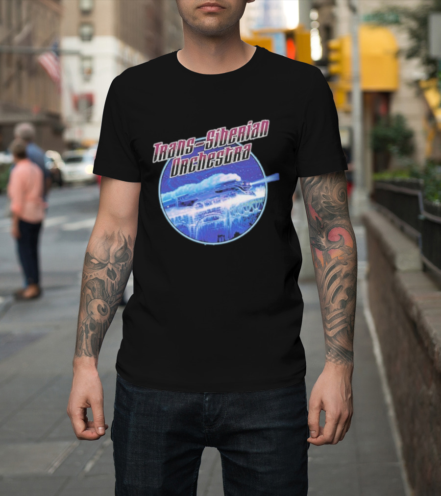 Trans-Siberian Orchestra Winter Train Scene Circle T-Shirt