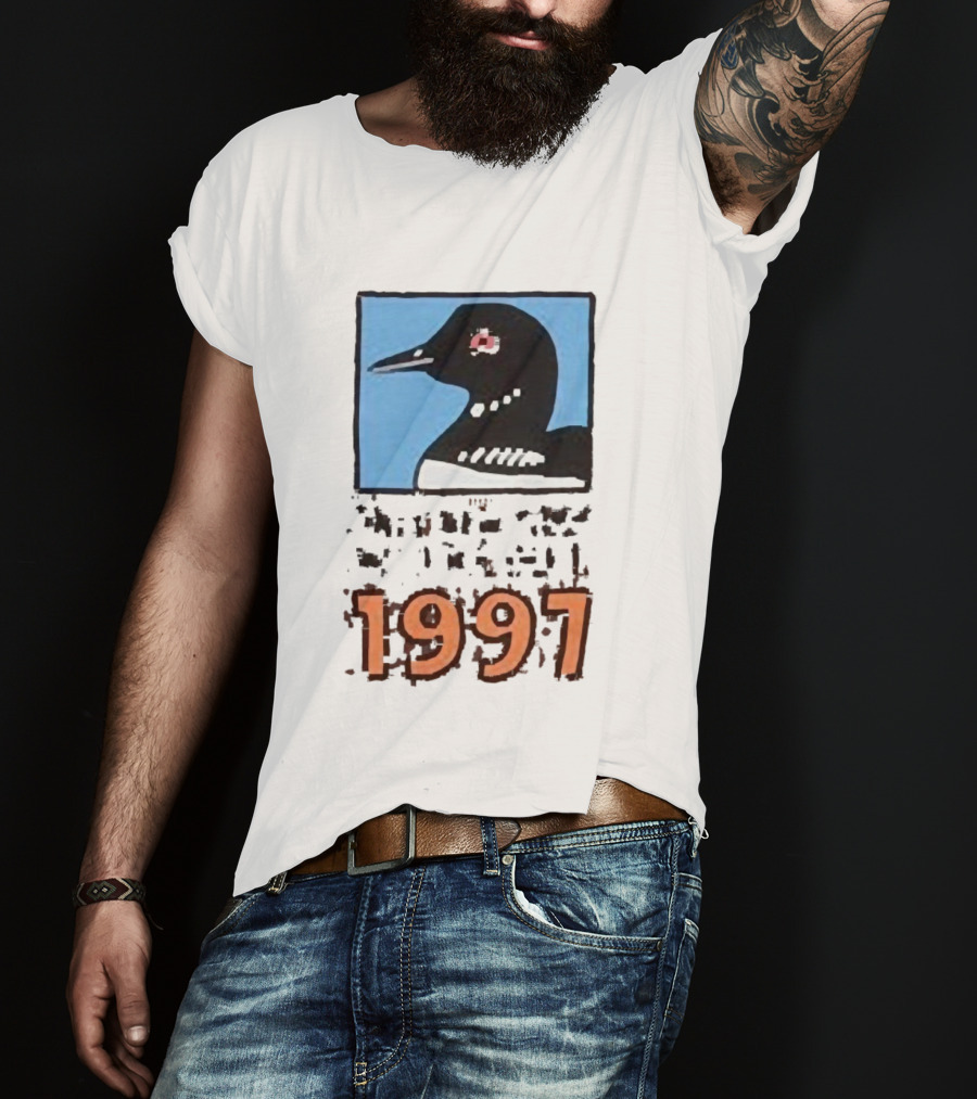 Only New York Wildlife Dept 1997 Loon Wildlife Iconic Bird Emblem T-Shirt
