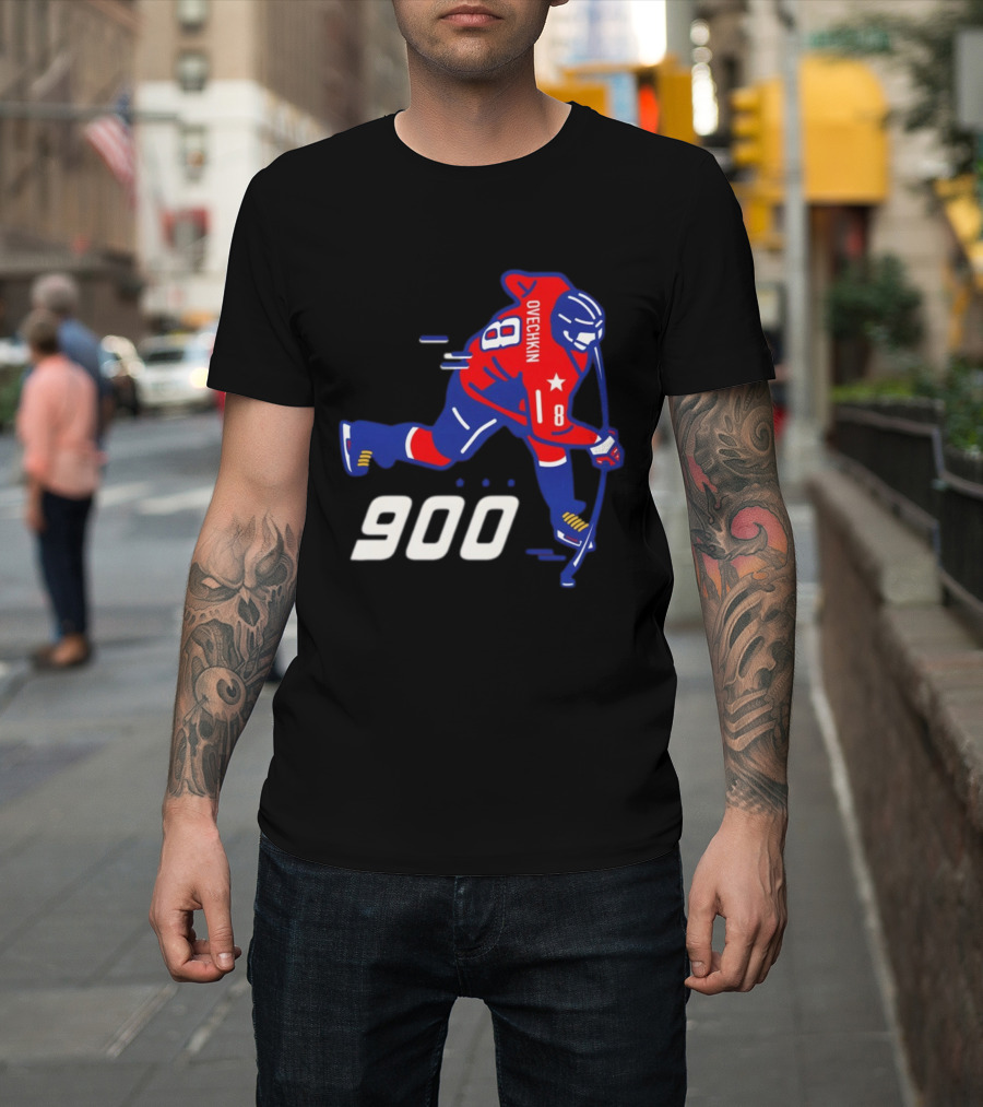 Alex Ovechkin 900 Washington Capitals NHL Hockey Player Milestone Achievement T-Shirt