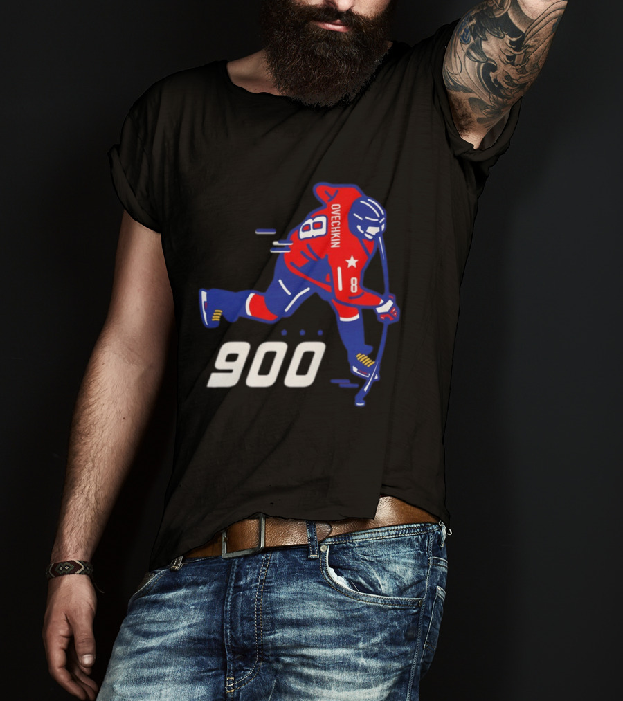 Alex Ovechkin 900 Washington Capitals NHL Hockey Player Milestone Achievement T-Shirt