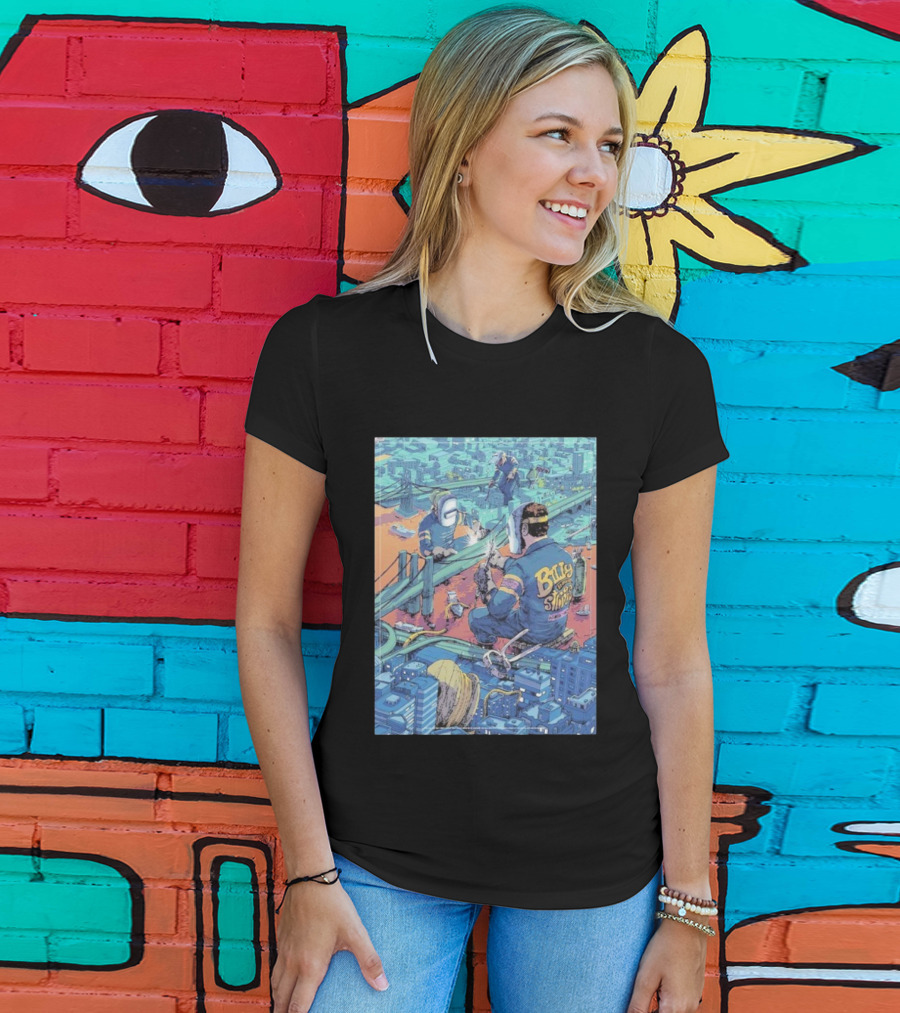 Billy Strings Newark New Jersey 2025 Prudential Center Construction Bridge Art Night 2 T-Shirt