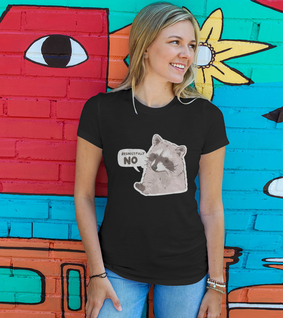Respectfully No Funny Raccoon Vintage T-Shirt