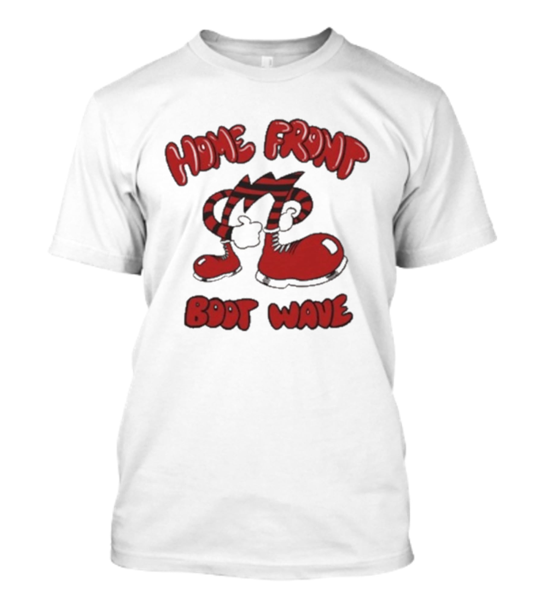Home Front Boot Wave Red Cartoon Feet And Striped Arms T-Shirt