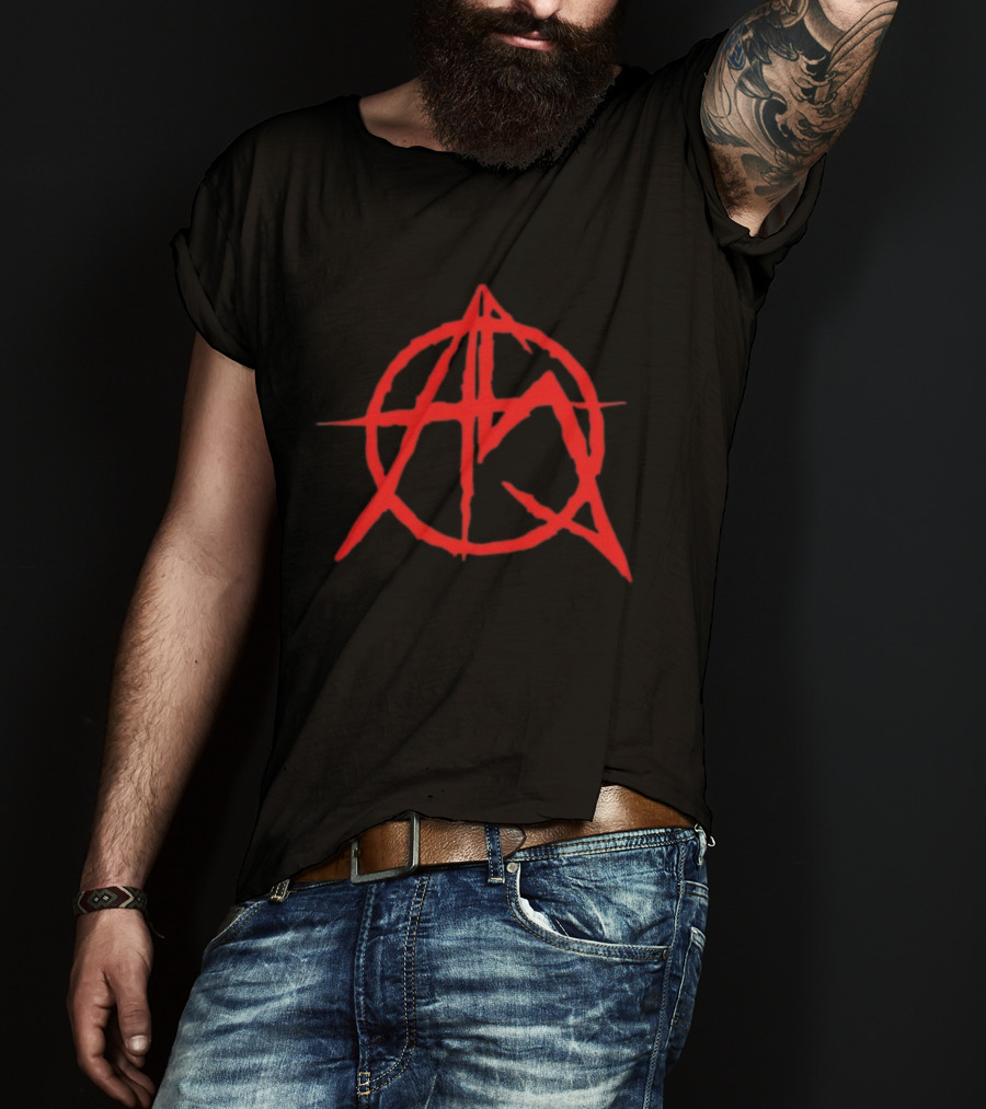 Anarchist Sanctuary Red Symbol A With Circle And Cross T-Shirt