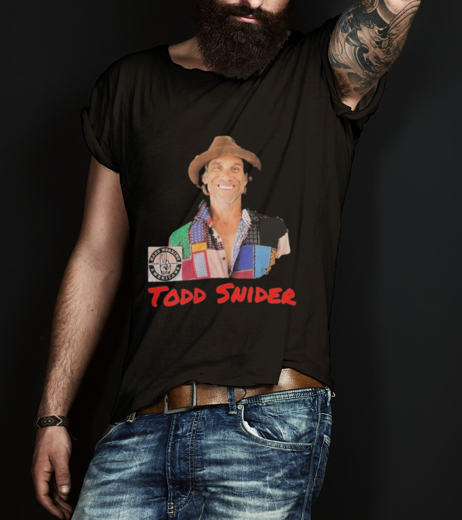 Todd Snider Hard Working Americans Patchwork Peace Sign T-Shirt