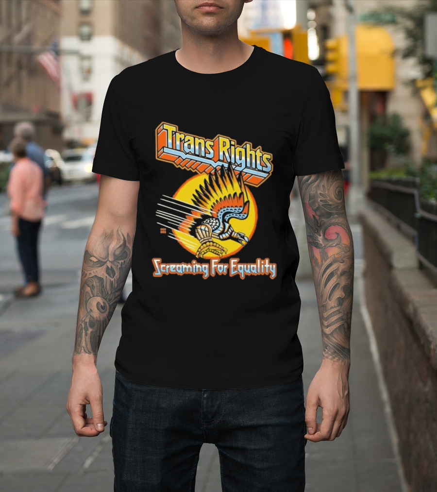 Trans Rights Screaming For Equality Phoenix Wings Empowerment T-Shirt