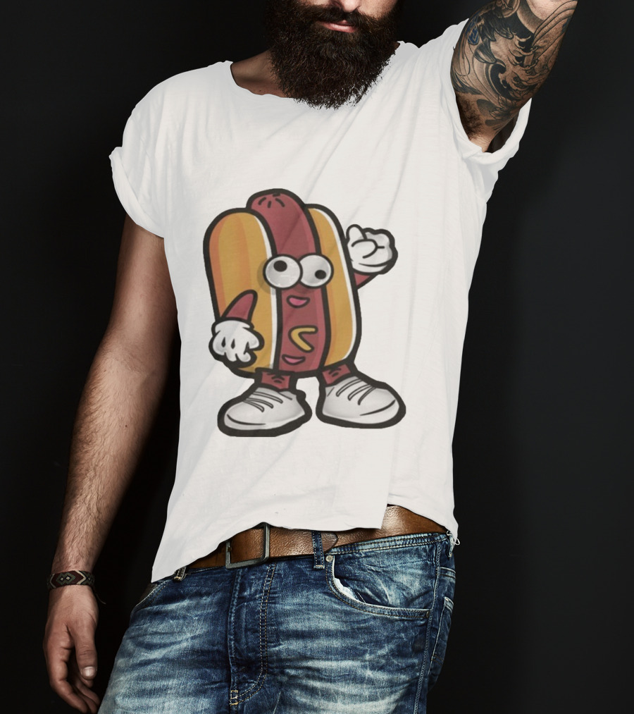 DGR Dave Pepega Hot Dog Cartoon Character T-Shirt