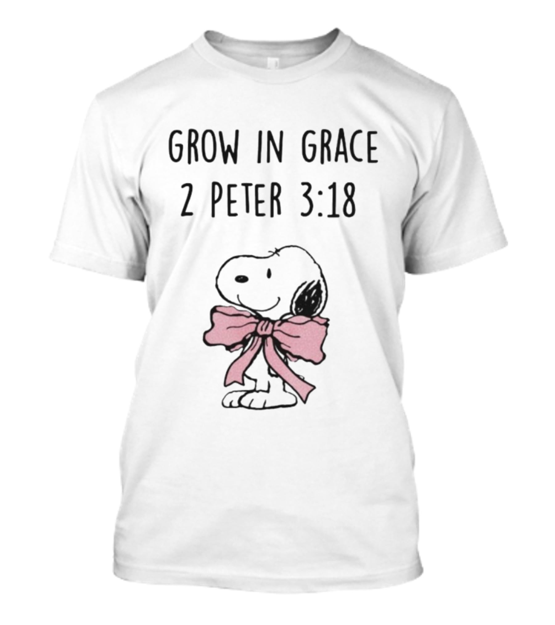 Snoopy Peanuts Grow In Grace 2 Peter 3:18 T-Shirt