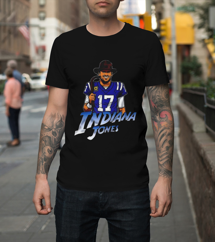 Indiana Jones Indianapolis Colts Football Number 17 Jersey Mashup T-Shirt