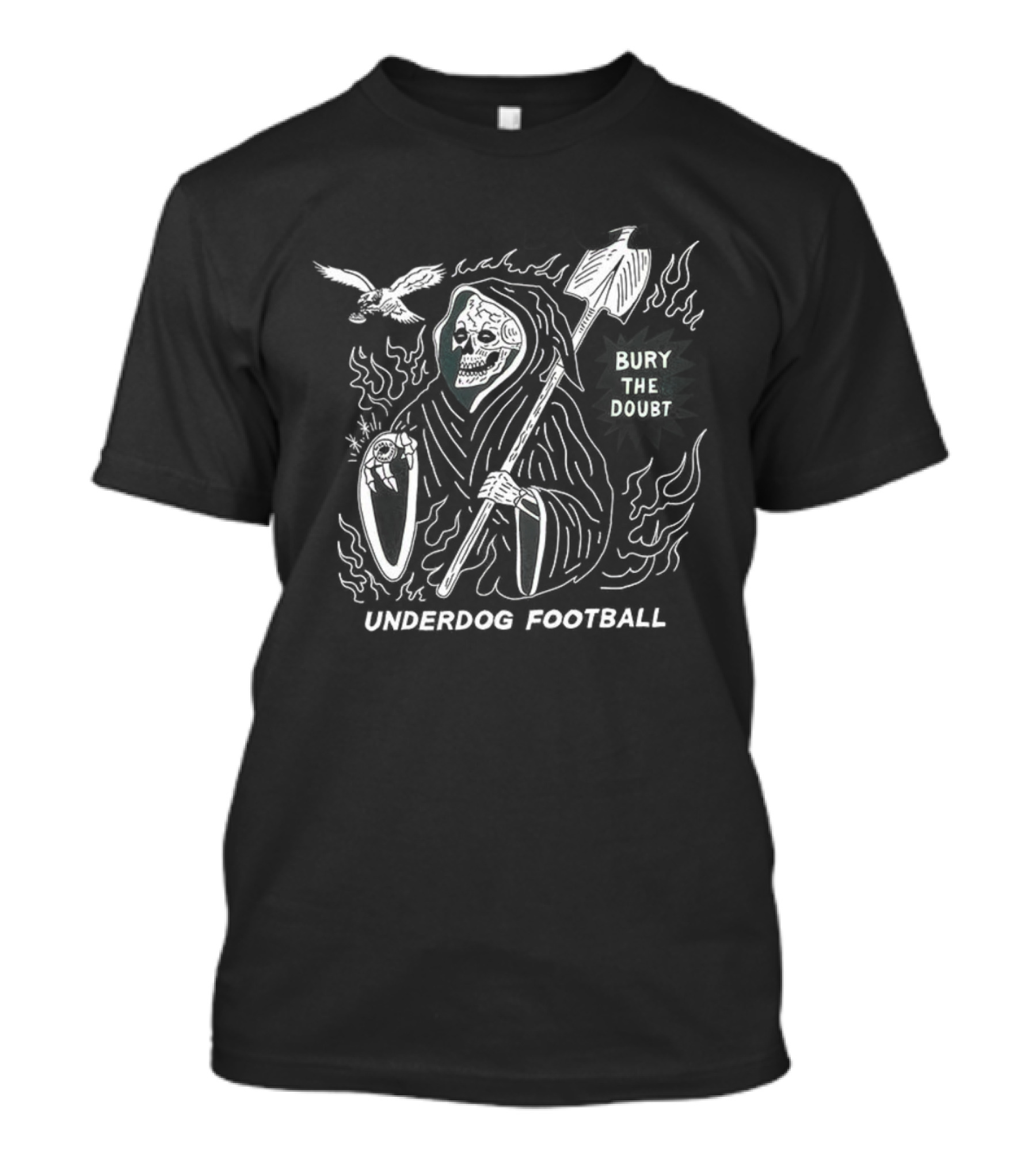 Philadelphia Eagles Grim Reaper Underdog Football Bury The Doubt T-Shirt