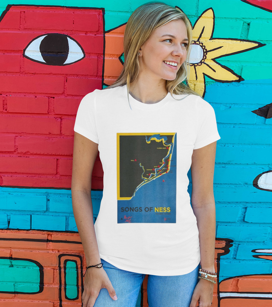 Hayden Thorpe Songs Of Ness Map Art A3 Ltd Edition 100 T-Shirt