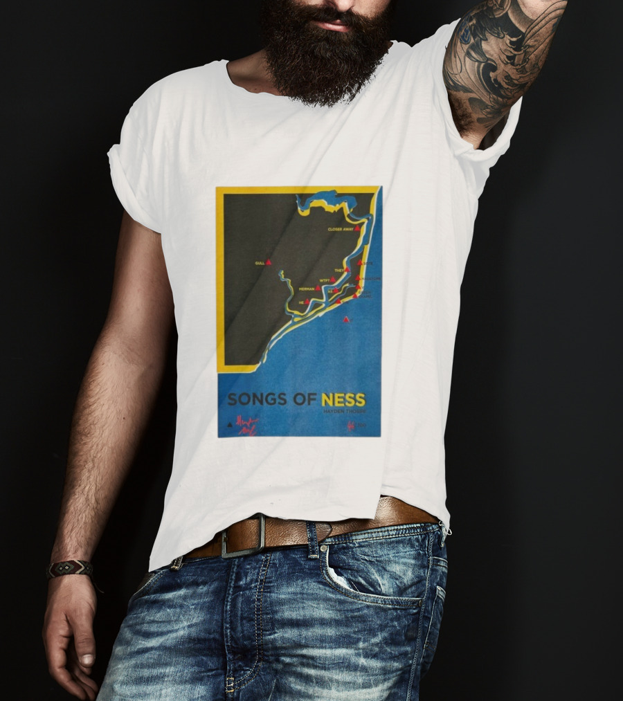 Hayden Thorpe Songs Of Ness Map Art A3 Ltd Edition 100 T-Shirt