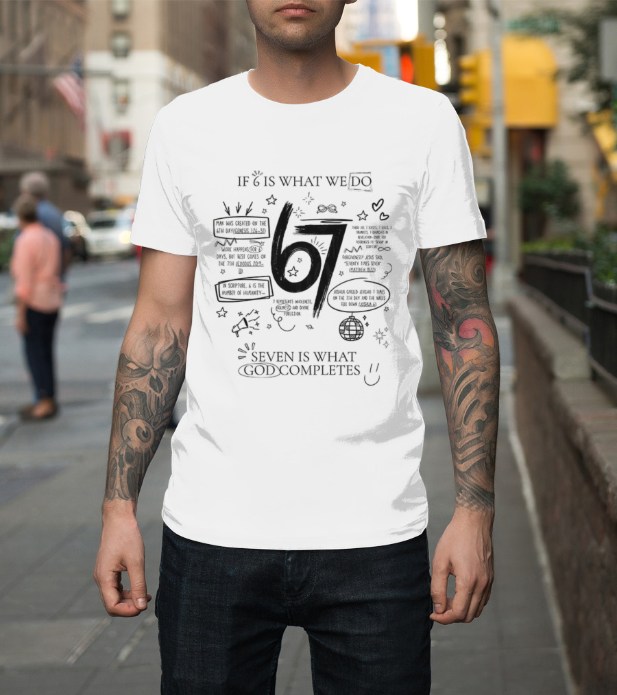 If 6 Is What We Do Seven Is What God Completes Disco Ball Inspirational Text T-Shirt