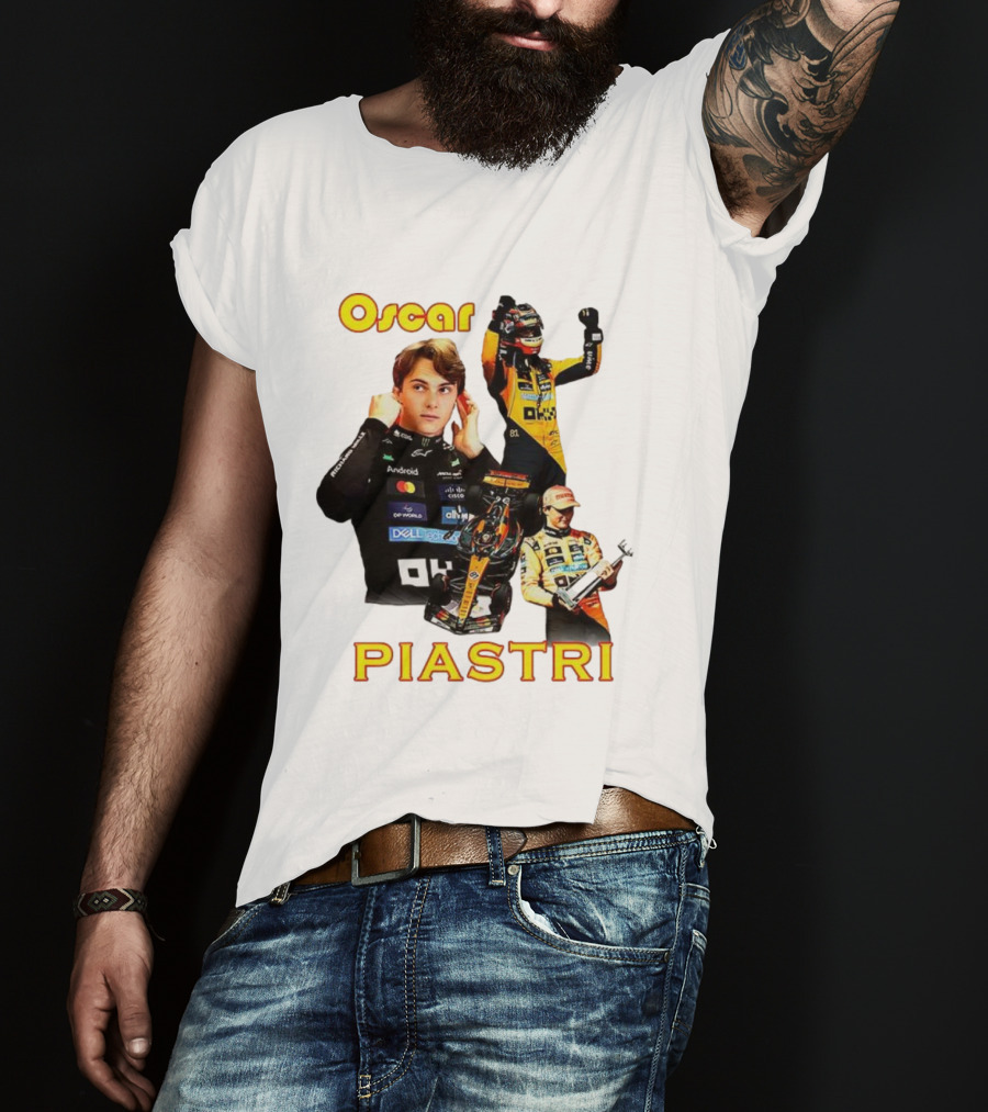 Oscar Piastri Formula 1 Racing Driver Montage T-Shirt