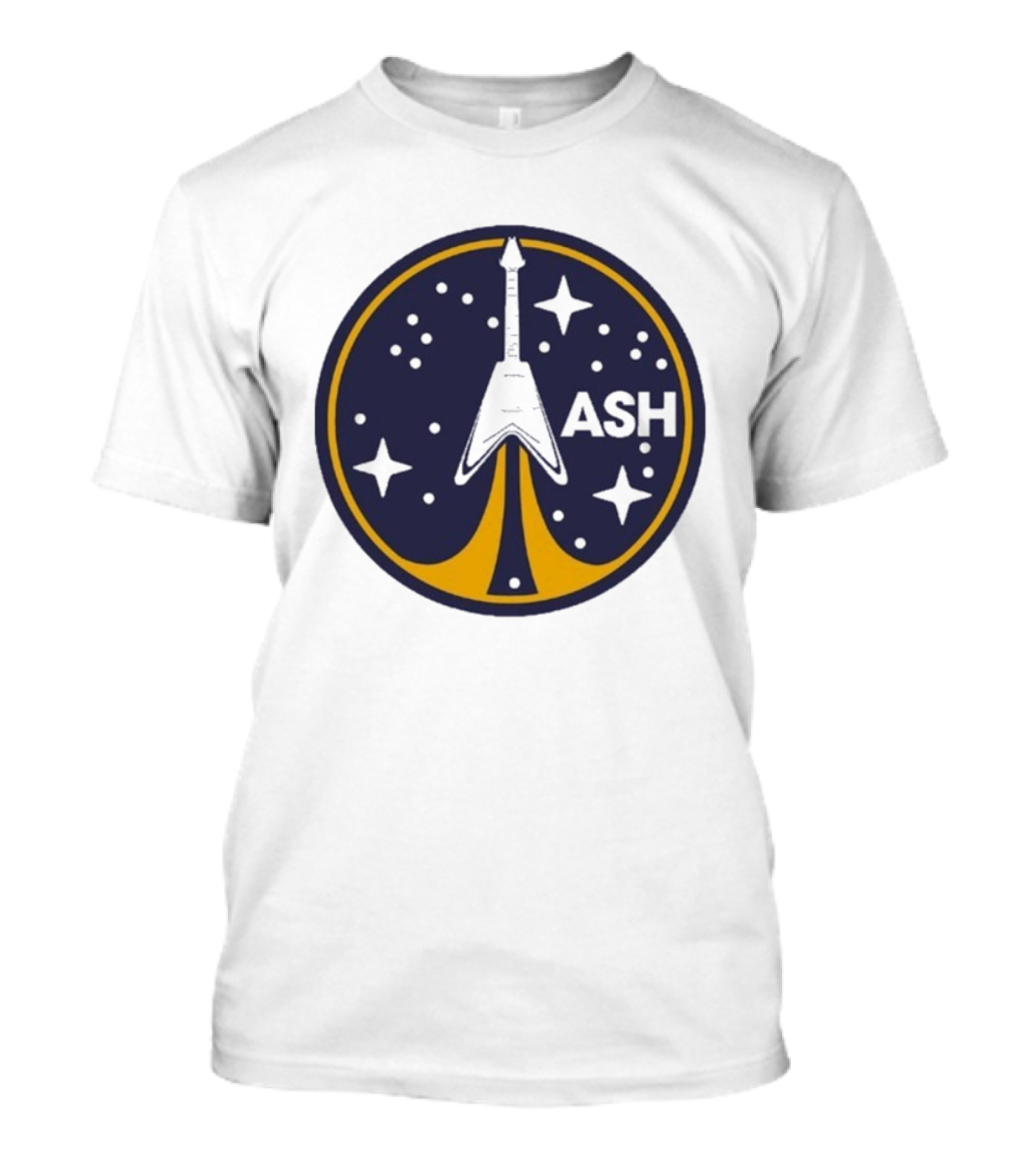 ASH Flying V Rocket Guitar Space Stars T-Shirt