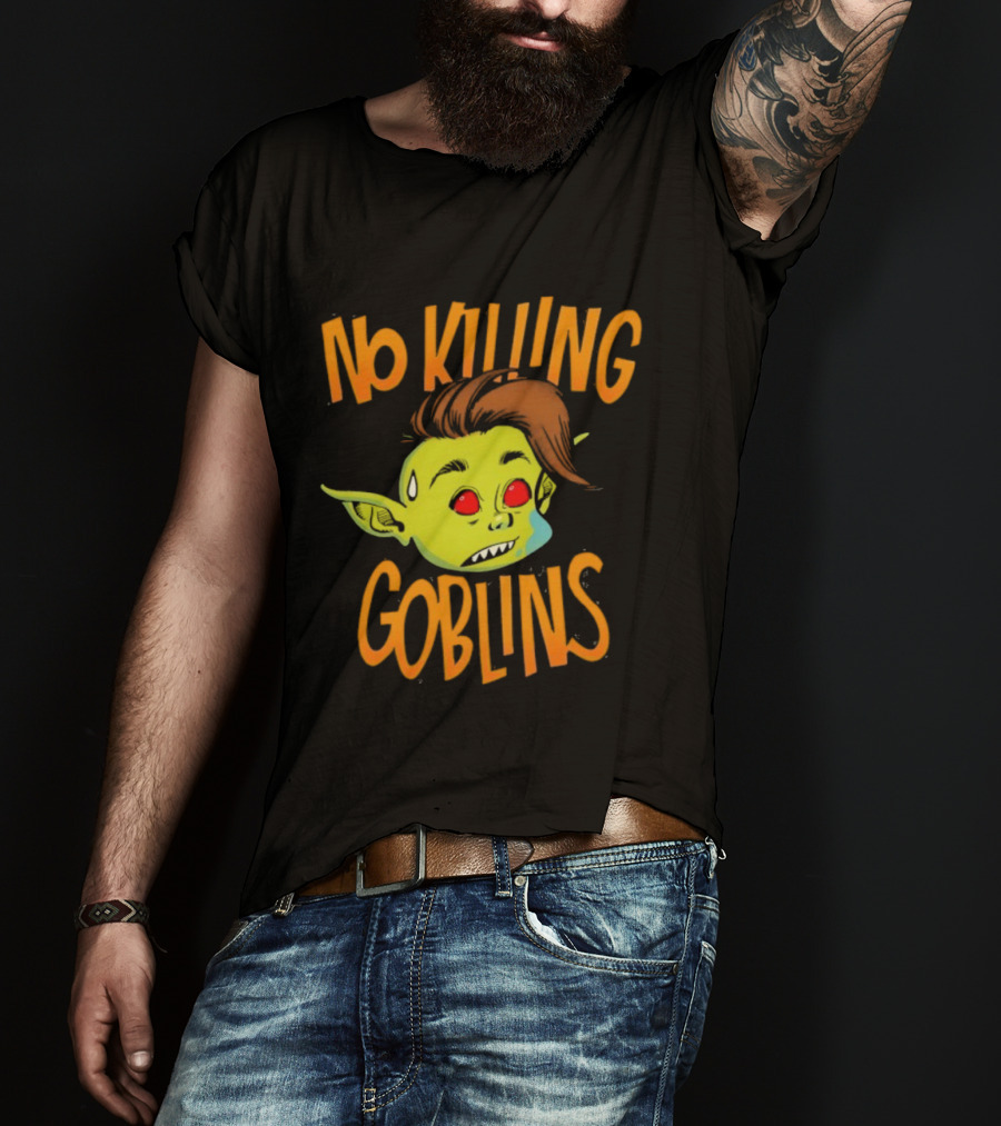 The Wandering Inn No Killing Goblins Denim Head Goblin Head Illustration T-Shirt
