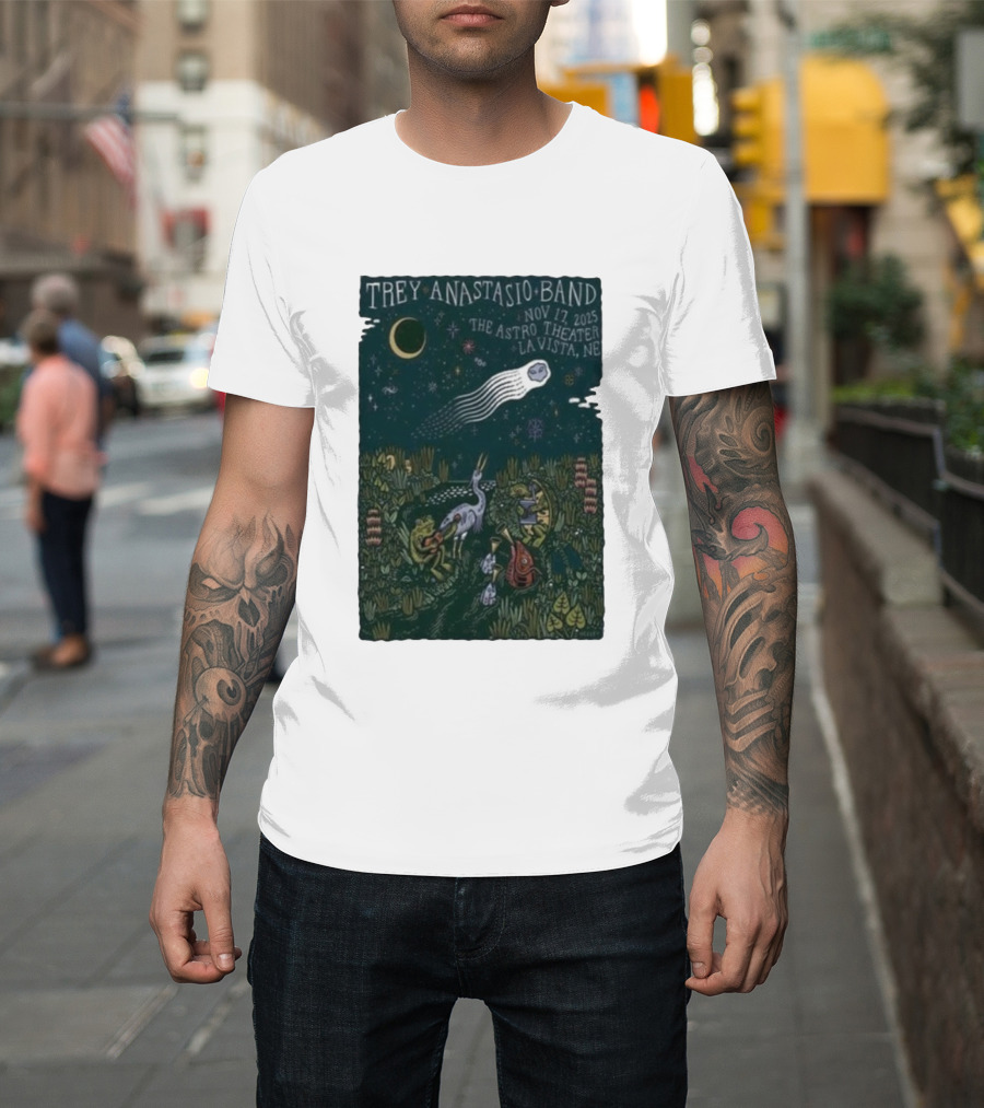 Trey Anastasio Band Nov 17 2025 The Astro Theater La Vista NE Celestial Forest Scene T-Shirt