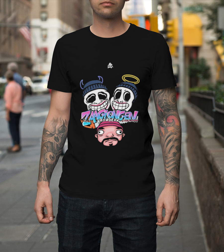 Ar Gang Zaaglong Kalp Krowdexx Sickmode Cartoon Faces Halo Horns T-Shirt