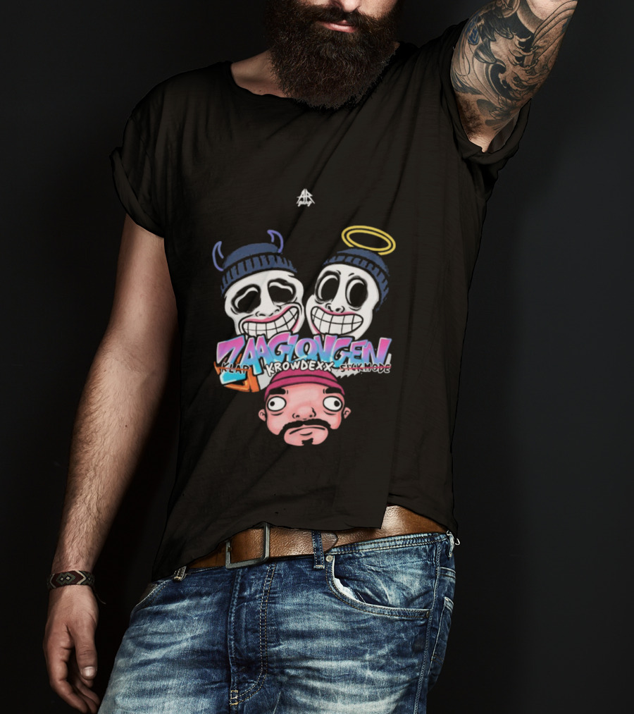 Ar Gang Zaaglong Kalp Krowdexx Sickmode Cartoon Faces Halo Horns T-Shirt