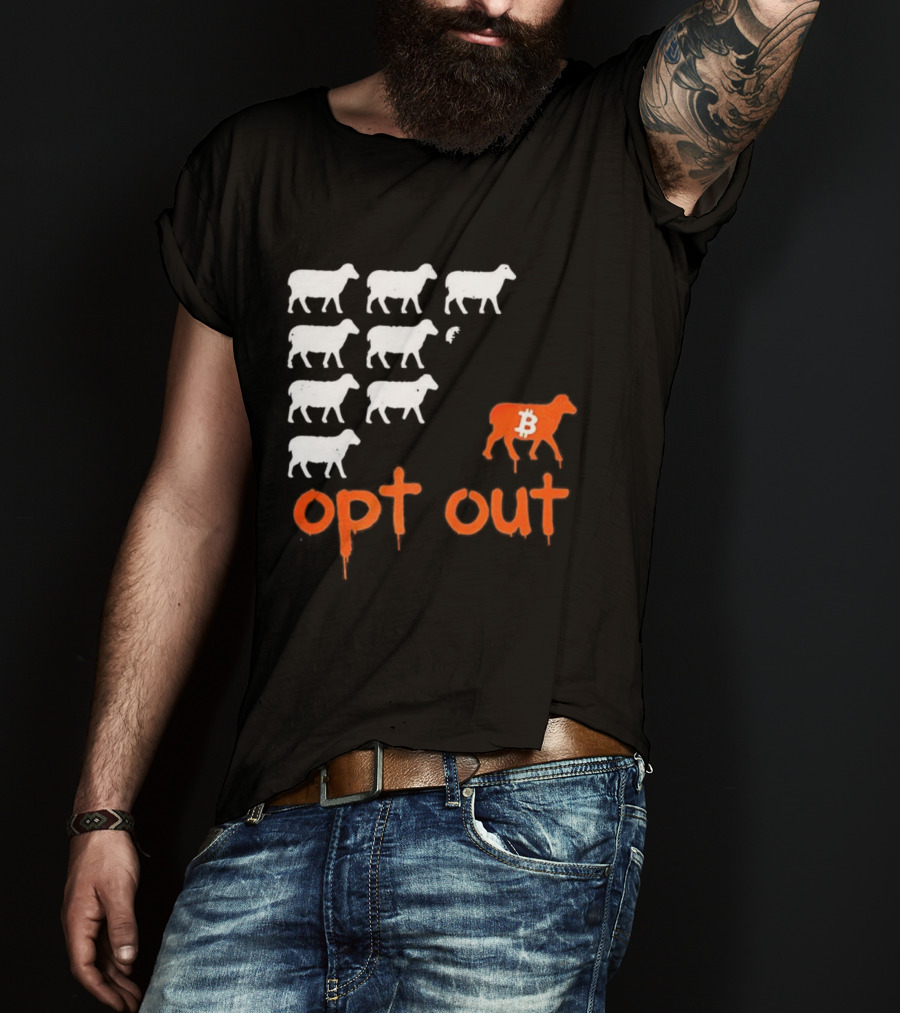Bitcoin Opt Out Sheep Herd Graphic T-Shirt