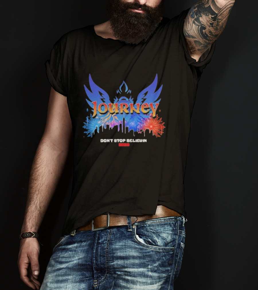 Journey Don’t Stop Believin' New Years Eve 2026 Fireworks T-Shirt