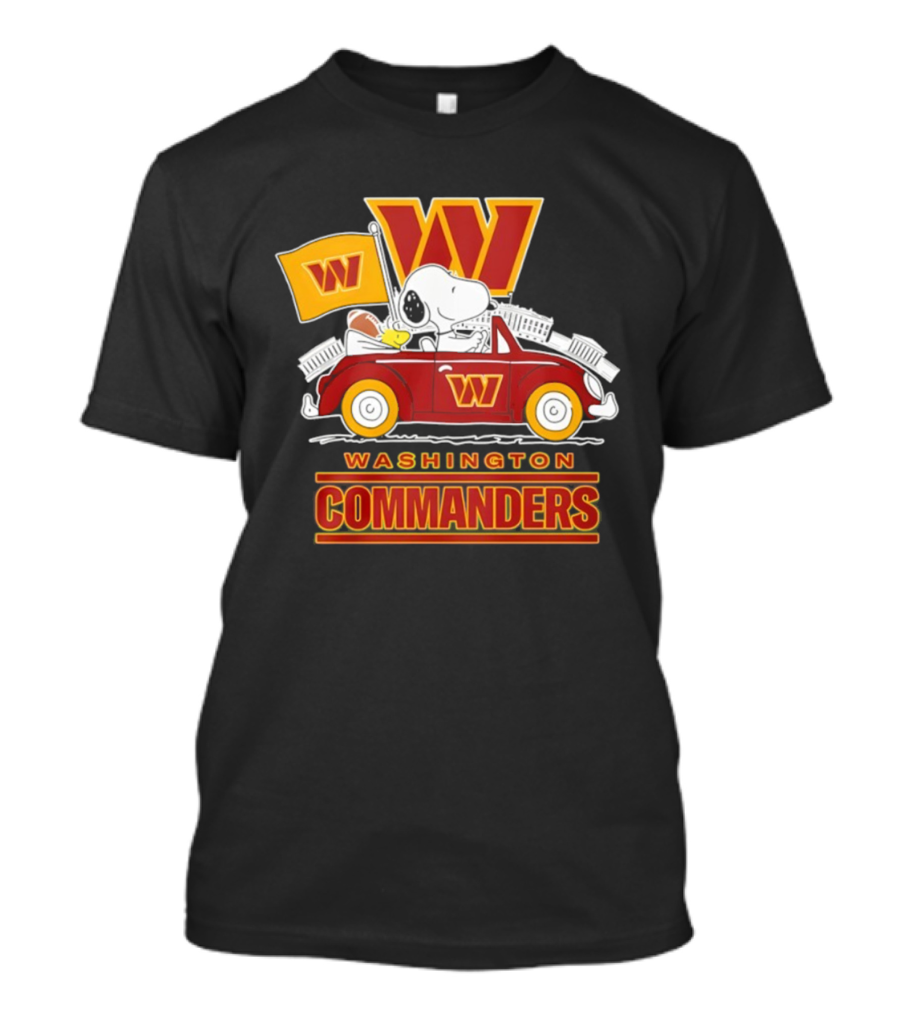 Washington Commanders Snoopy Woodstock Driving Football Car Fan Gear T-Shirt