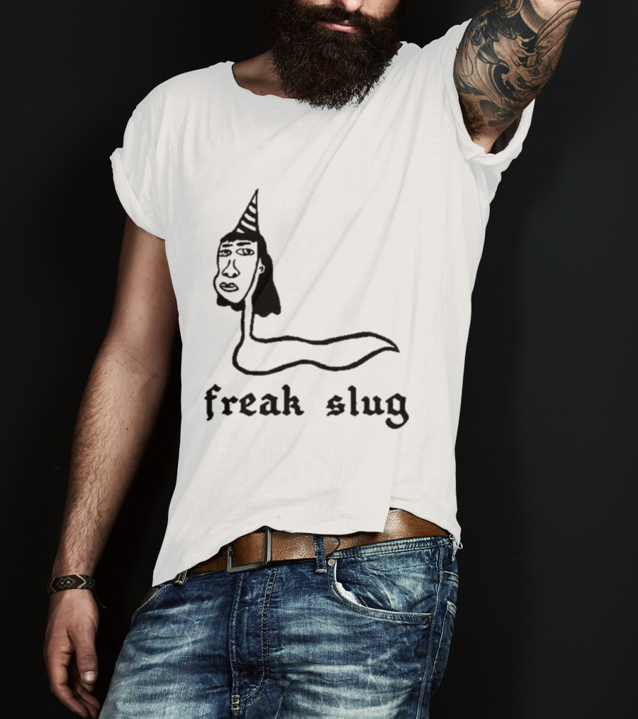Freak Slug Party Slug Horned Head Illustration T-Shirt