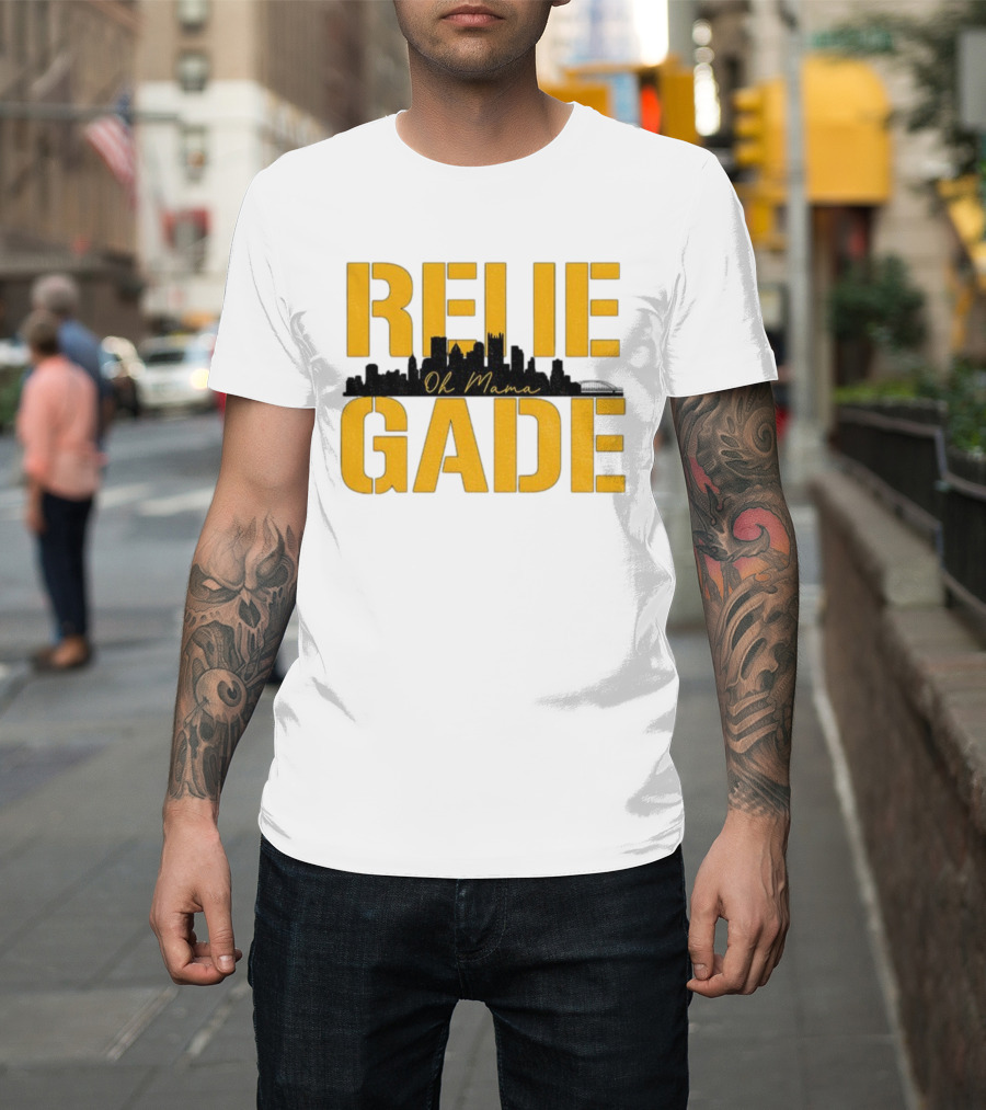 RENE GADE Oh Mama Pittsburgh Football Skyline T-Shirt