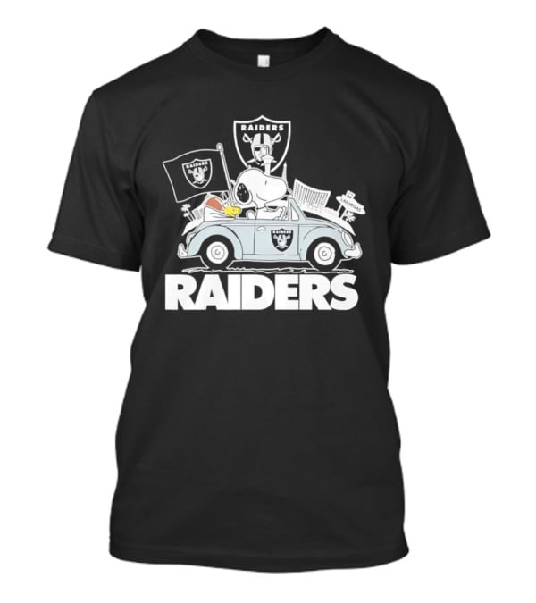 Peanuts Las Vegas Raiders Welcome To The Pound Driving Car Raiders Football Snoopy T-Shirt