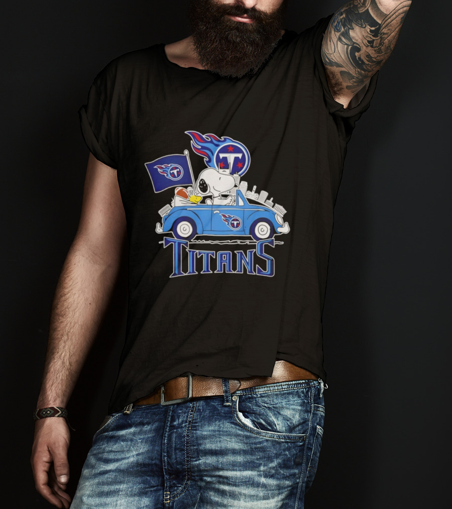 Tennessee Titans Snoopy Woodstock Driving Adventure T-Shirt